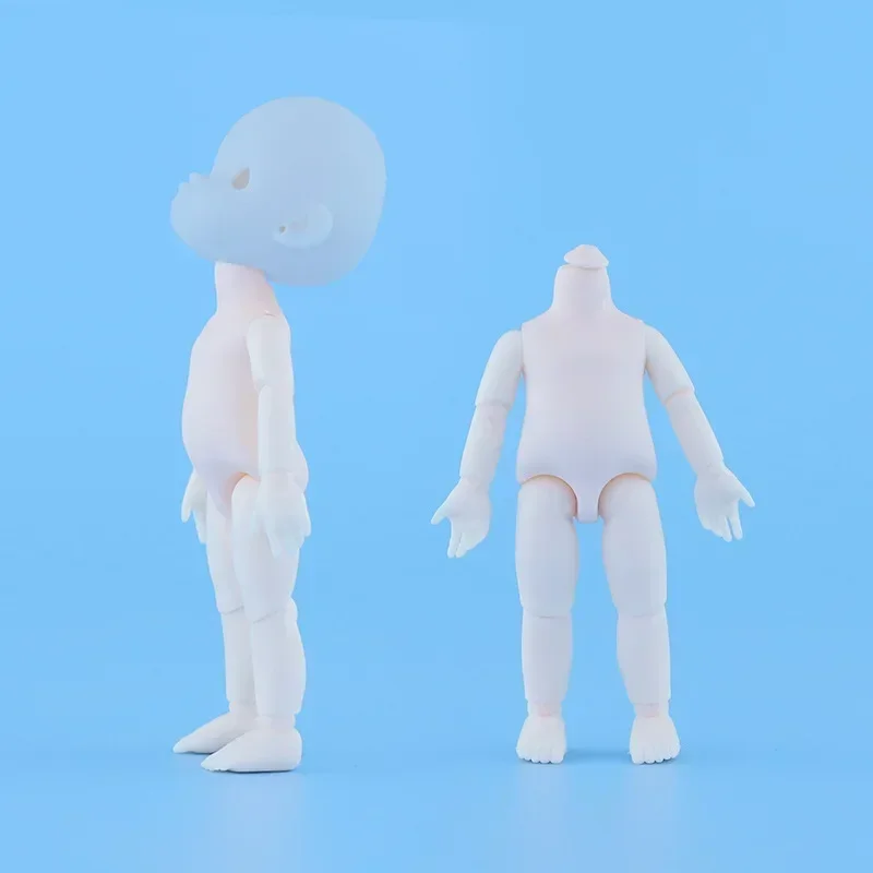 12CM Body Turnable Neck Movable Jointed Dolls White Skin Applicable to 16cm BJD Doll Girls Toys Ob11 Nude Body