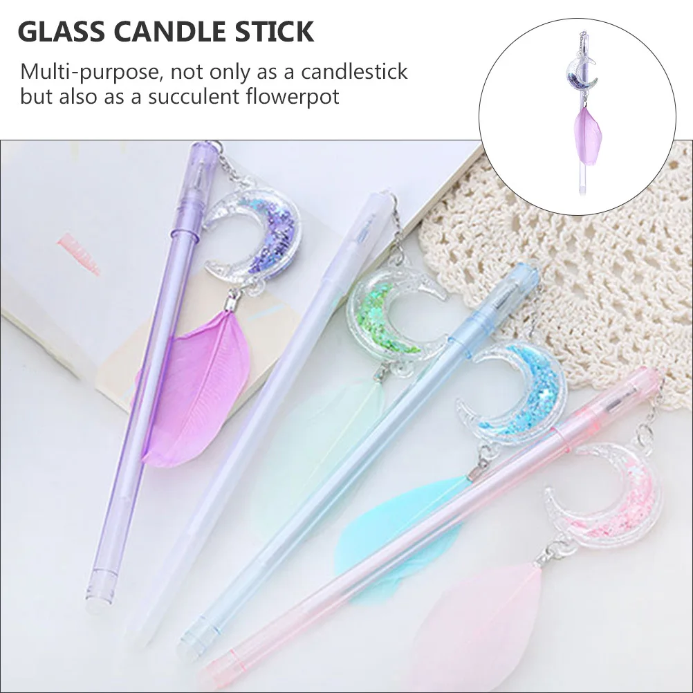 10 قطعة أقلام الأسطوانة القمر الأسود الملء الكتابة السلس لا تسرب البلاستيك للمدرسة مكتب امتحان القرطاسية هلام القلم #4