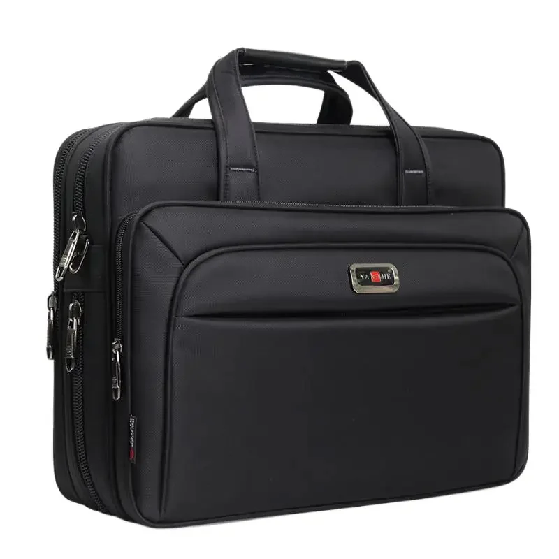 Large Capacity Oxford Men's Briefcase Waterproof 15.6 "Inch Laptop Business Hand File Fashion Shoulder Messenger Bag