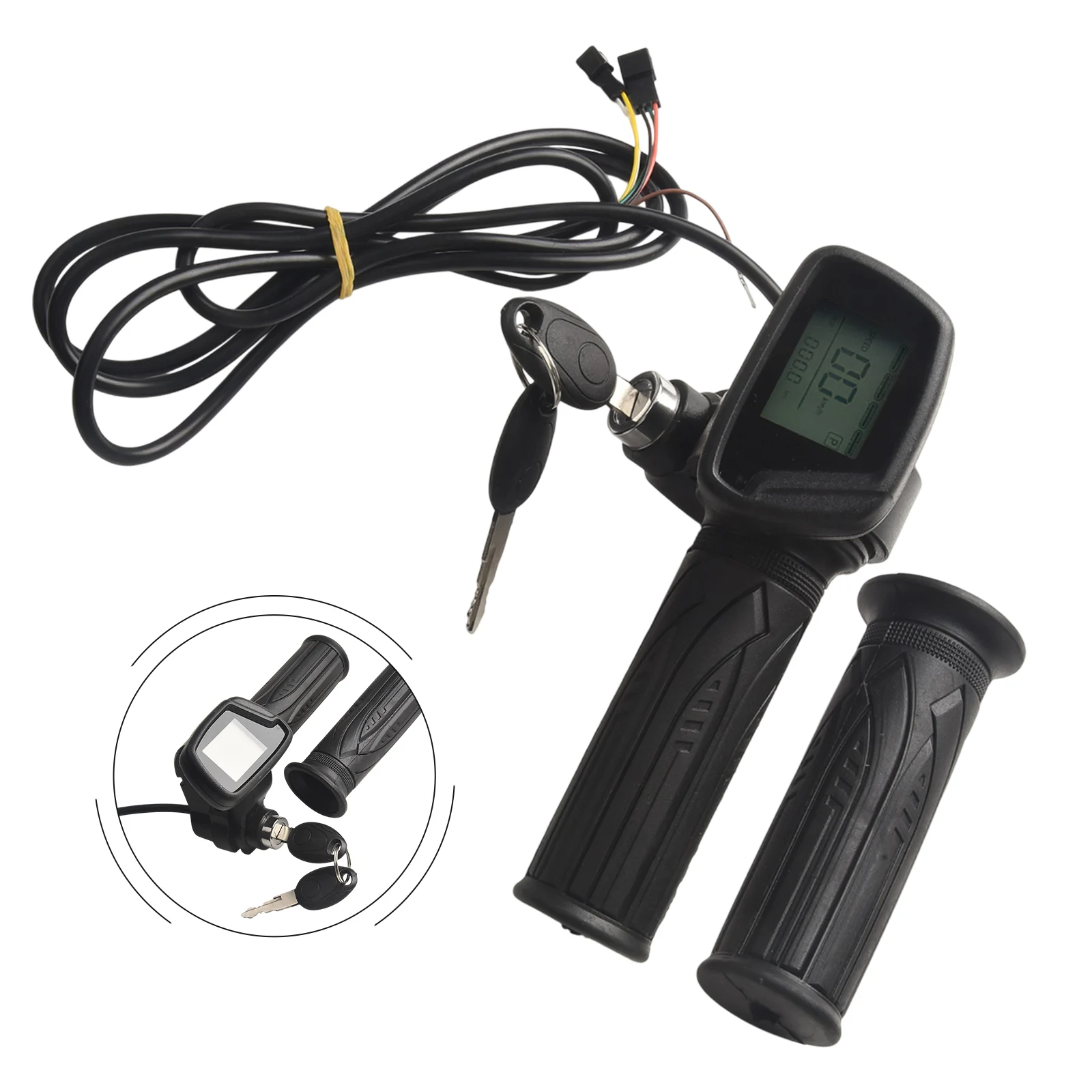 5pin Hall Throttle 48V Scooter Throttle Mileage Display 22mm Installation Diameter Battery Level Display For Balanced Bike