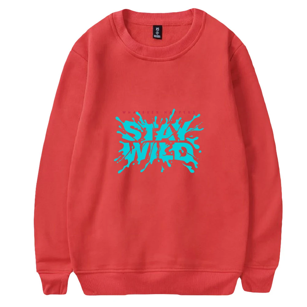 Stay Wild girocollo felpa con cappuccio lettera modello stampato Harajuku confortevole cotone Unisex o-collo con cappuccio top