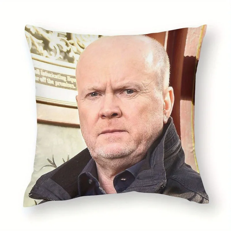 Customize A Phil Mitchell Eastenders Throw Pillow Cover Steve Mcfadden Portrait - Official Version Zipper Closure Decorati