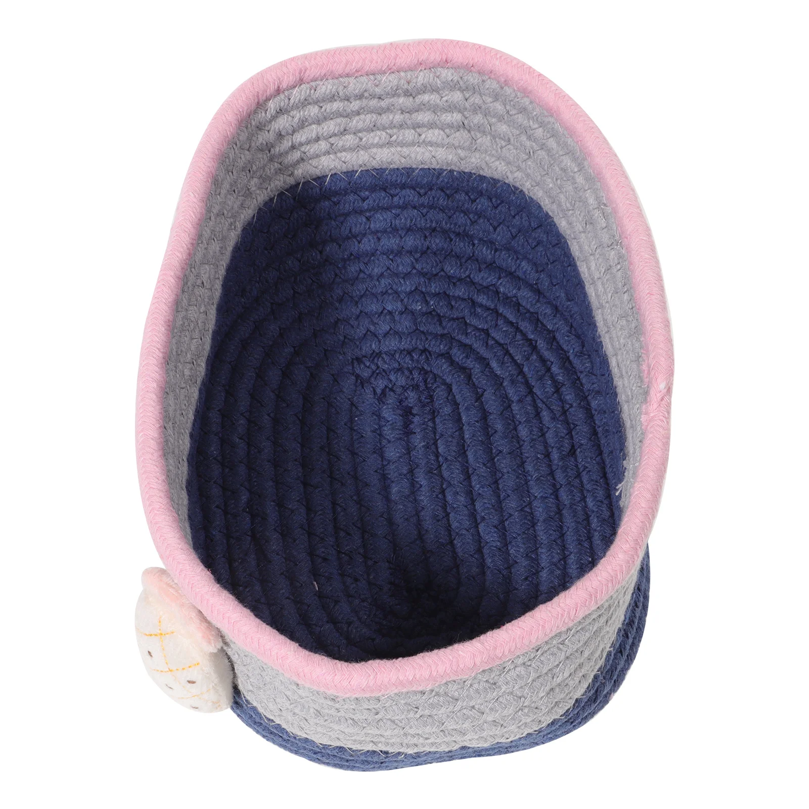 

Cute Storage Basket Fabric Bin Baskets Hamper Woven Home Cotton Rope Desktop Organizer