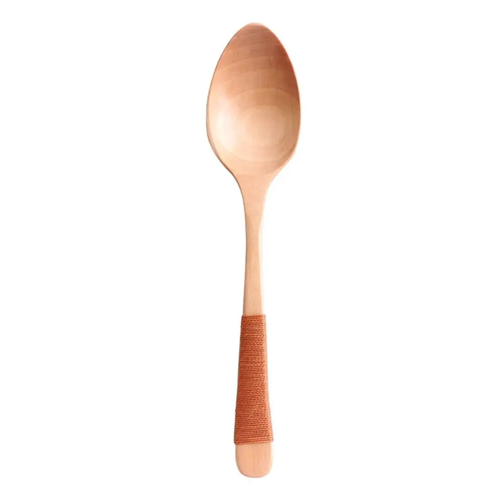 Mixing Baby Elegant Wooden Tableware Dinnerware Soup Spoons Cutlery Scoop Kitchen Utensil