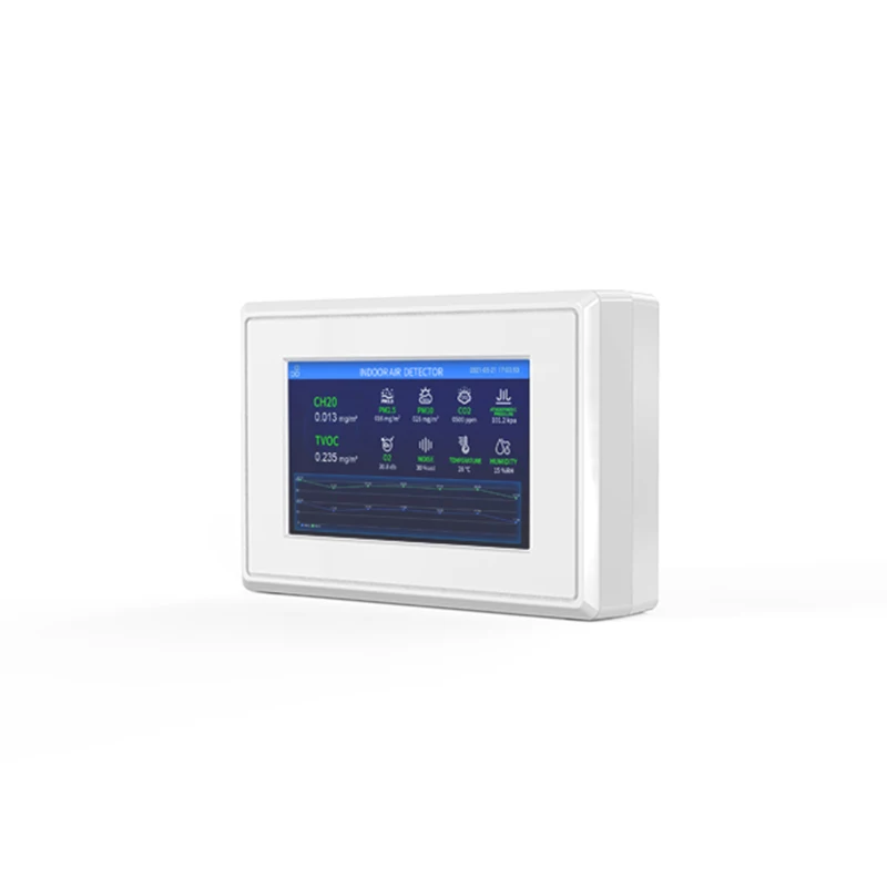 Multi-parameter indoor gas detector with 7-inch smart Android screen, can detect wall-mounted
