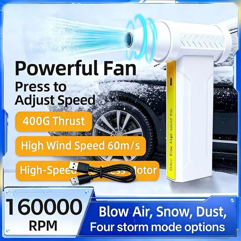 

Высокоскоростной электрический турбореактивный вентилятор 160000 об/мин, мощный пылесборник, перезаряжаемый бесщеточный двигатель, жестокий вентилятор, 60 м/с