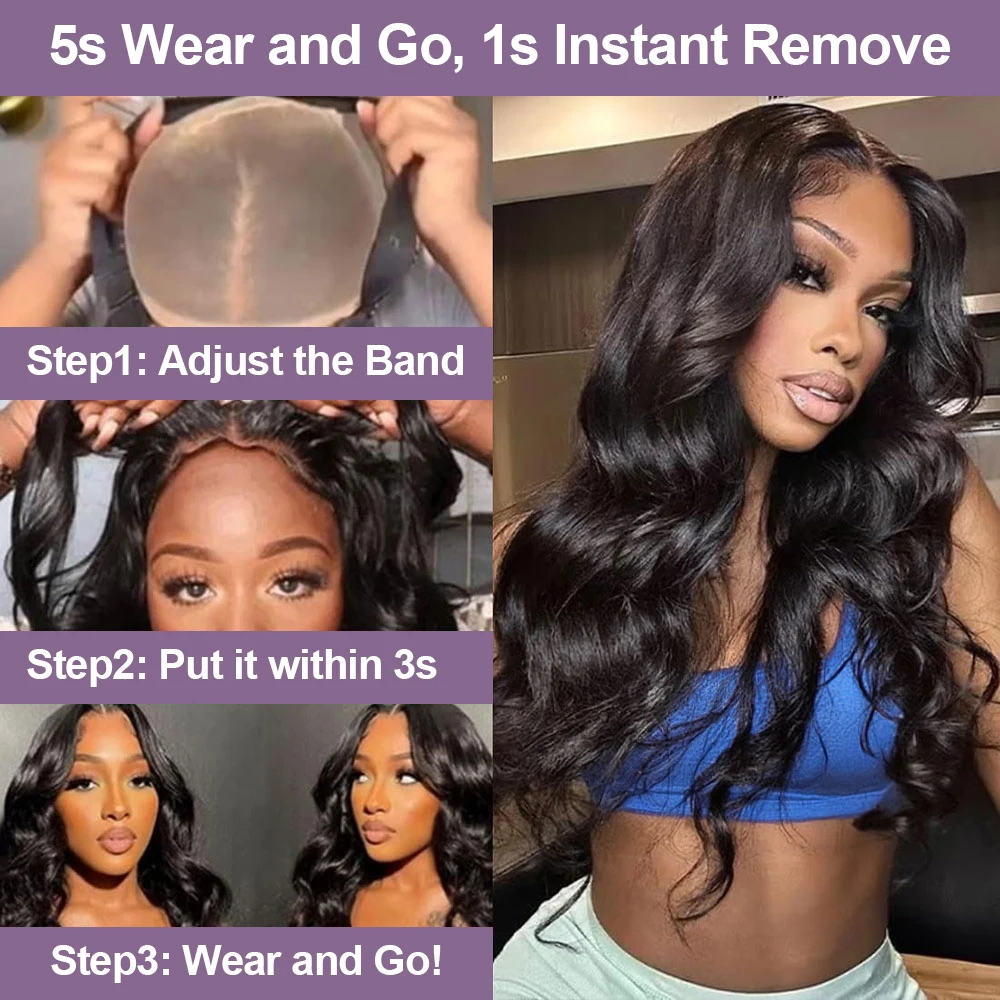 Body Wave 13x4 Glueless Wigs Human Hair 100% Pre Plucked 7x5 Lace Closure Wigs Loose Wave Glueless Wig No Glue Wear And Go Hot