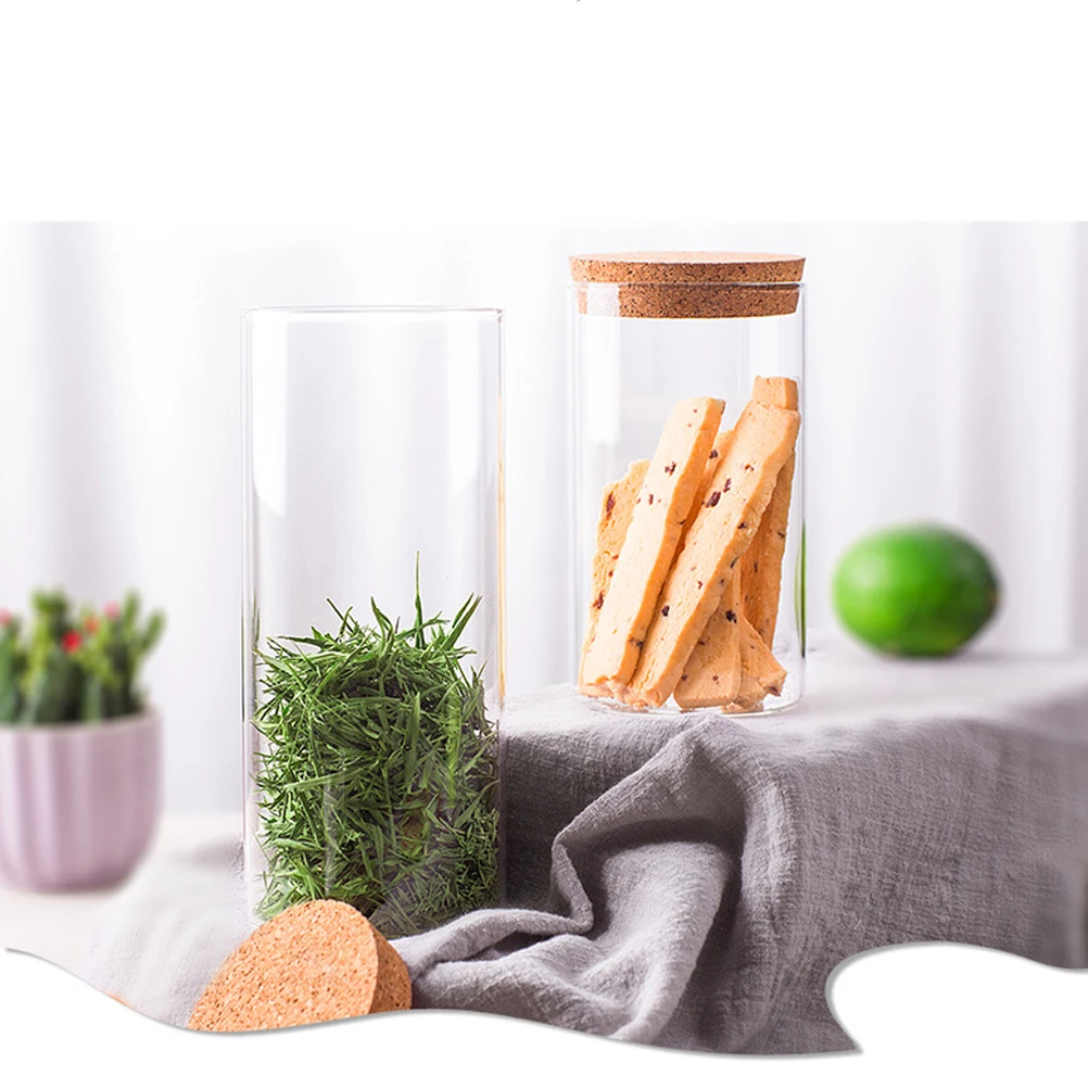 

Household Glass Food Storage Jars Airtight Seal Round Containers For Tea Coffee Beans Grains Cereal Powder 1000ml