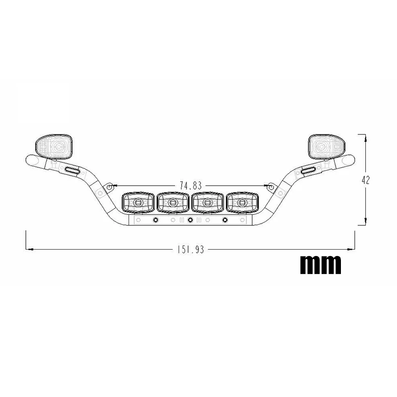 Metalowa przednia siatka w kokpicie LED pręt aluminiowy lekka 4 lampa kwadratowa dla 1/14 Tamiya zdalnie sterowana ciężarówka Scania 770S 56371 Actros Volvo część