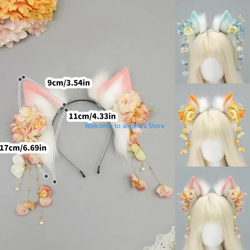 애니메이션 패션 탄성 디자인에 대 한 X4YC 봉 제 동물 귀 Hairband 무대 공연 의상 파티에 대 한 편안한 모자를 쓰고 있죠