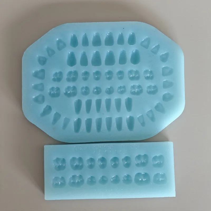 4Pcs Set Silicone Maxillofacial Template, Denture Repair Front and Rear Teeth, Porcelain Tooth Casting Crown and Bridge Mold