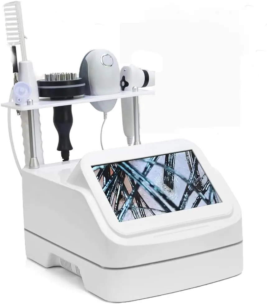 

Hair Care Machine, 10 Inch Skin Diagnosis Hair Analyzer Scalp Massage Devices with 5 Massage Head, for Growth Repair Root