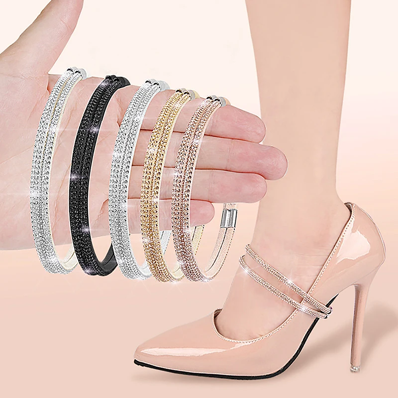 Women's High Heels Shoelace Decorative Buckle Lazy Shoelace Elastic Belt Anti-drop Heel Non-slip Belt Strap