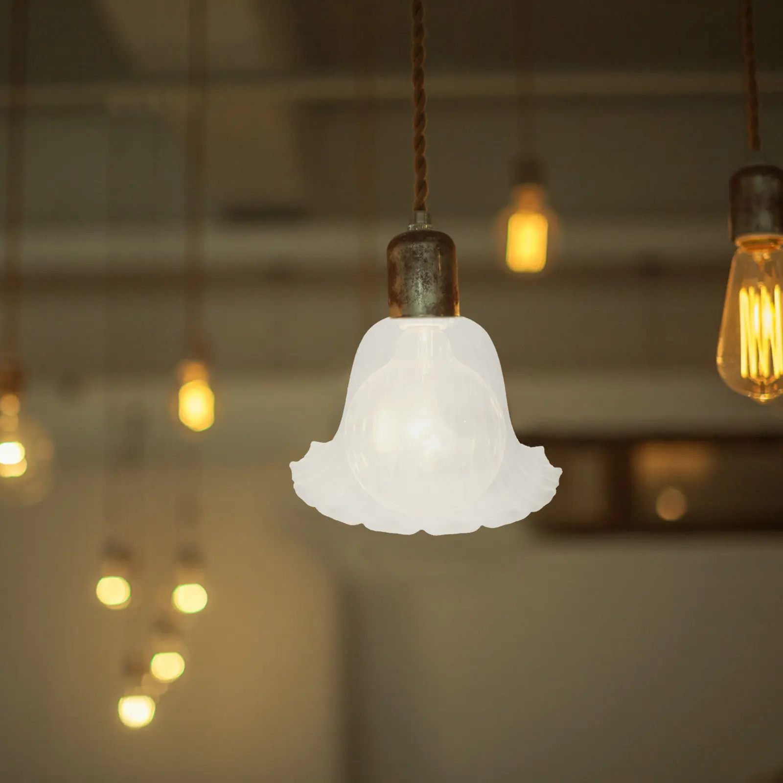 Glass Lamp Shade Dust Proof Protective Cover for Wall Floor Ceiling Lamps European Style Warm Diffuse Lighting Cover
