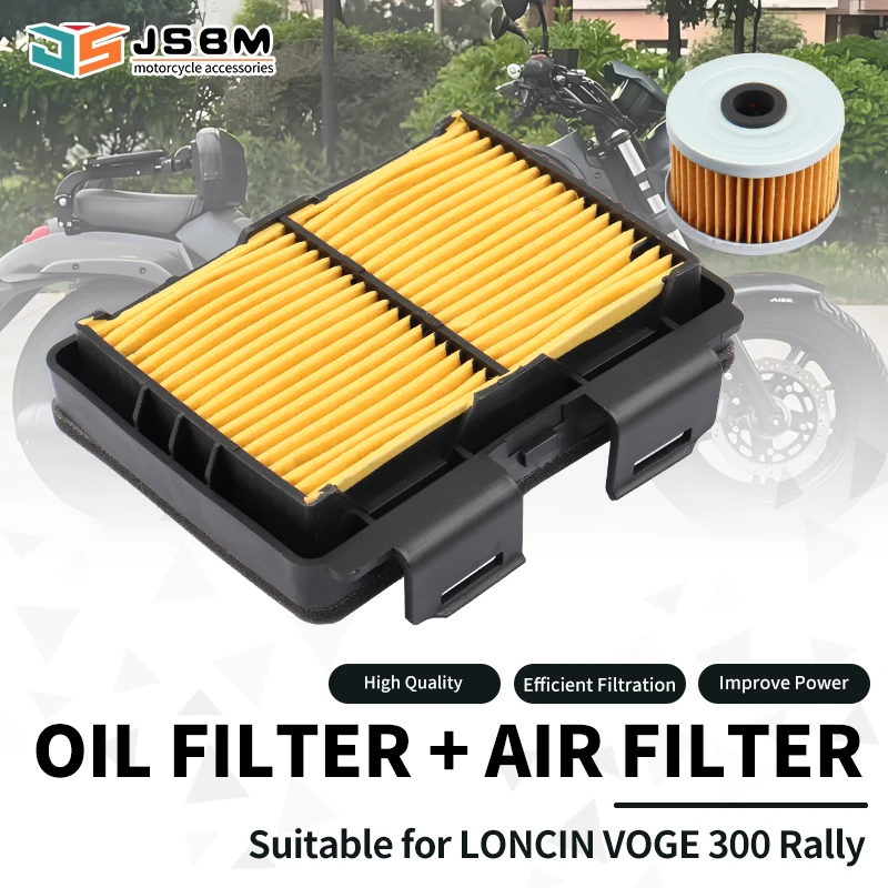 

JSBM Motorcycle Accessories Air Filter Oil Filters For LONCIN VOGE LX300GY-D 300GY 300 Rally Engine Intake Cleaner