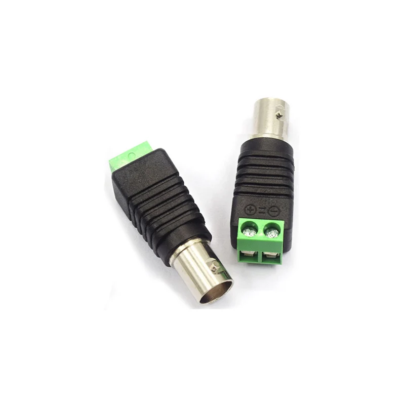 2PCS BNC Male female Connector Coax Cat5 to BNC Female Plug for Video Balun CCTV Camera Acces