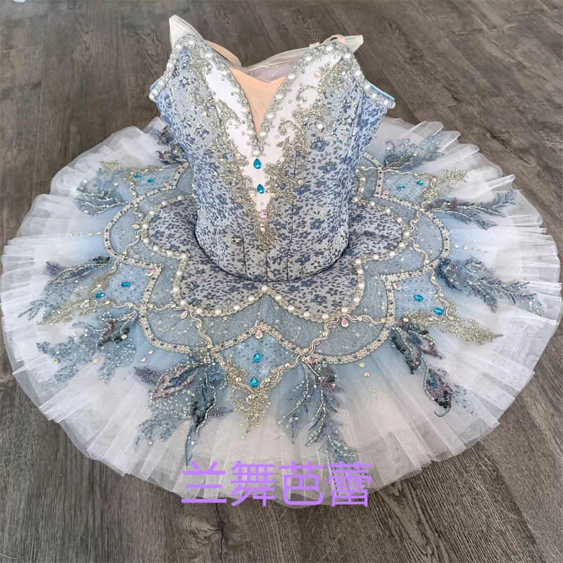 

Exclusive Custom Size 12 Layers Kids Girls Women Adult Performance Wear Professional Graliant Blue Grey Ballet Tutu Costumes