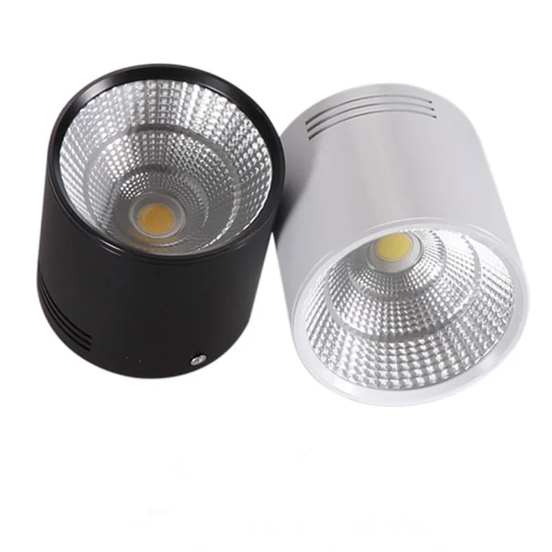 Surface Mounted Anti-Glare LED Downlights CRI98 AC90-260V 7W10W12W15W20W24W COB Dimmable Ceiling Lamp Spot Lights +Led Driver