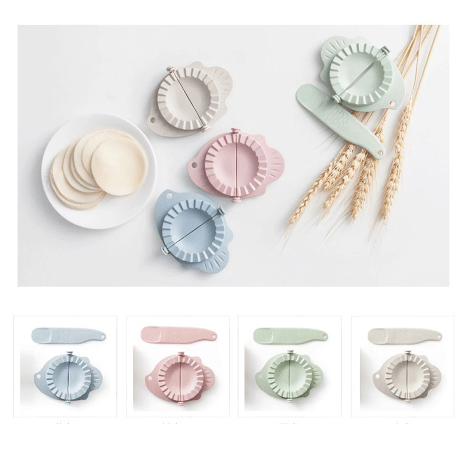 2pcs Dumpling Maker PP Material for Kitchen Cooking Gyoza Mold Tool Set with Filling Spoon Easy Dough Presser Durable