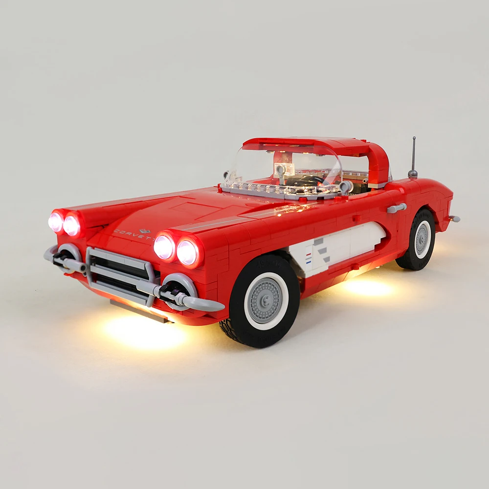 EASYLITE LED Light Set For 10321 Technical Retro Red Convertible Sports Car Building Blocks Bricks Kit No Model