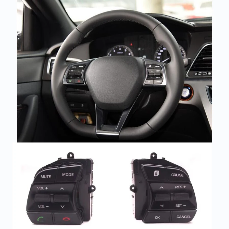 Steering Wheel Multifunction Buttons Cruise Control Volume Control Switch For Hyundai Sonata 9 Sonata LF D‑shaped (1.6T)