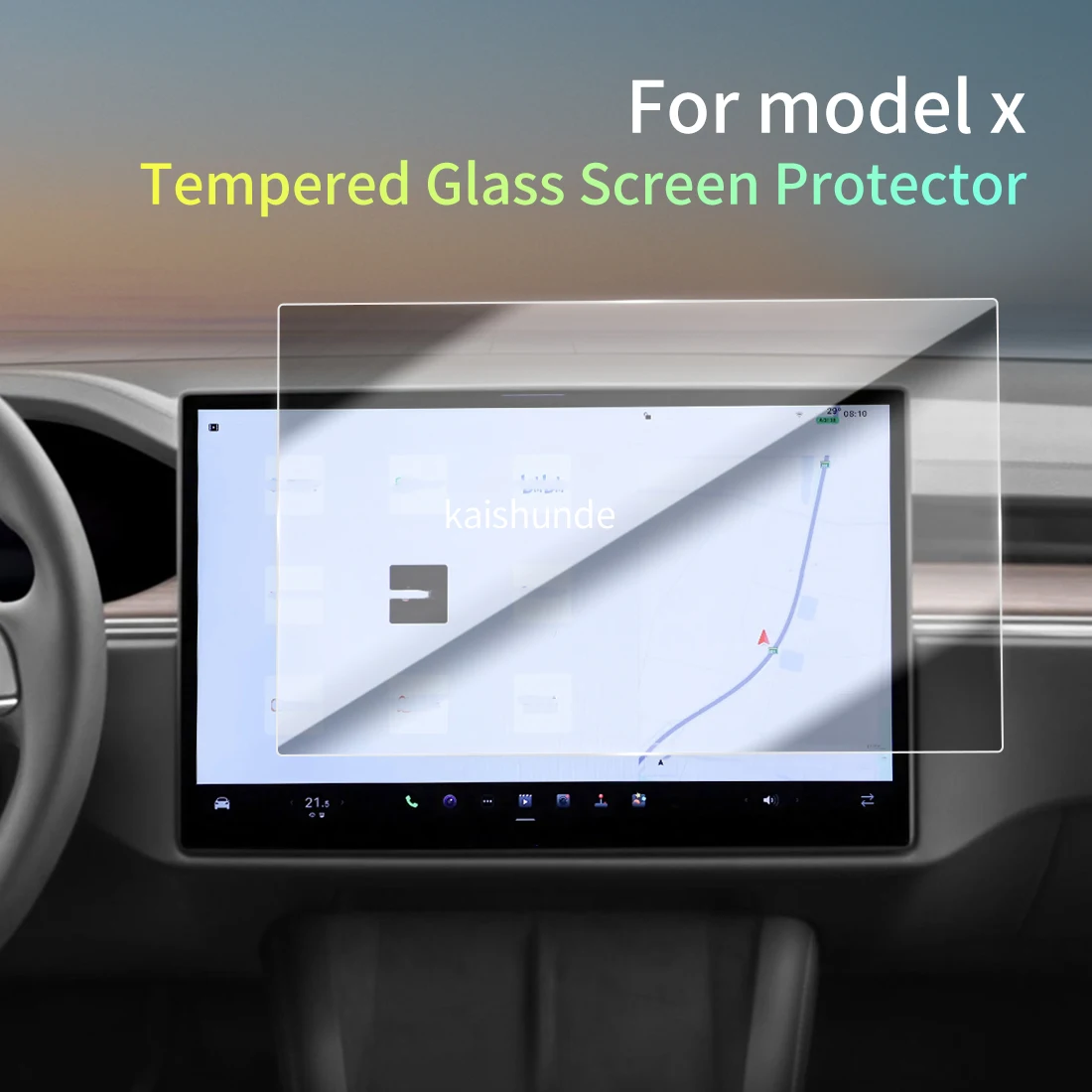 Car Stickers Meters Protector For 26 Tesla model x Tempered Glass Protective Film Display Navigation Vehicle