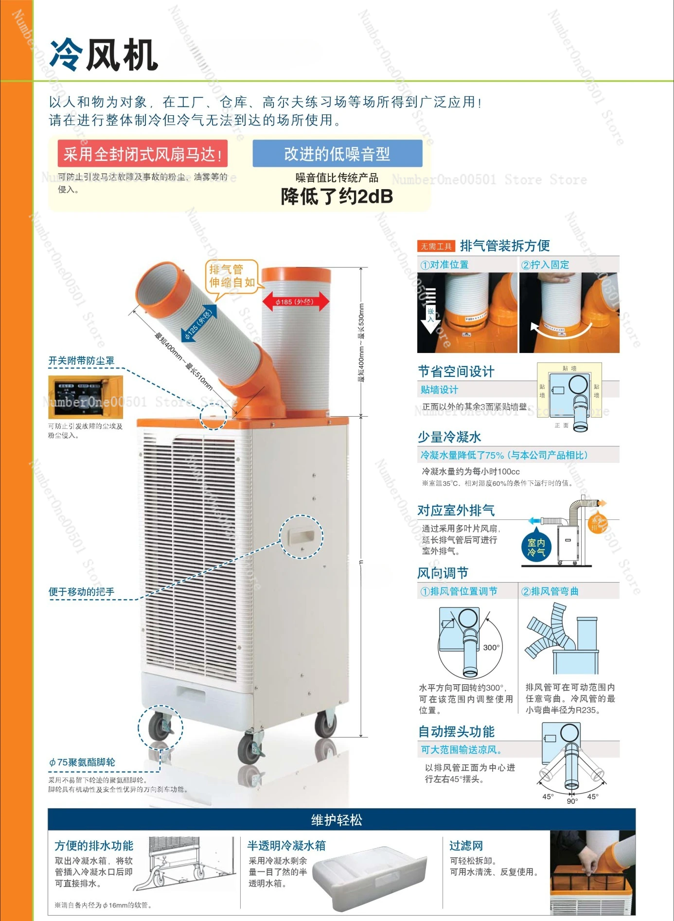 SS-28EJ/DJ-8A/40EG/DG/56EG2-8A Industrial Mobile Air Conditioner Air Cooler