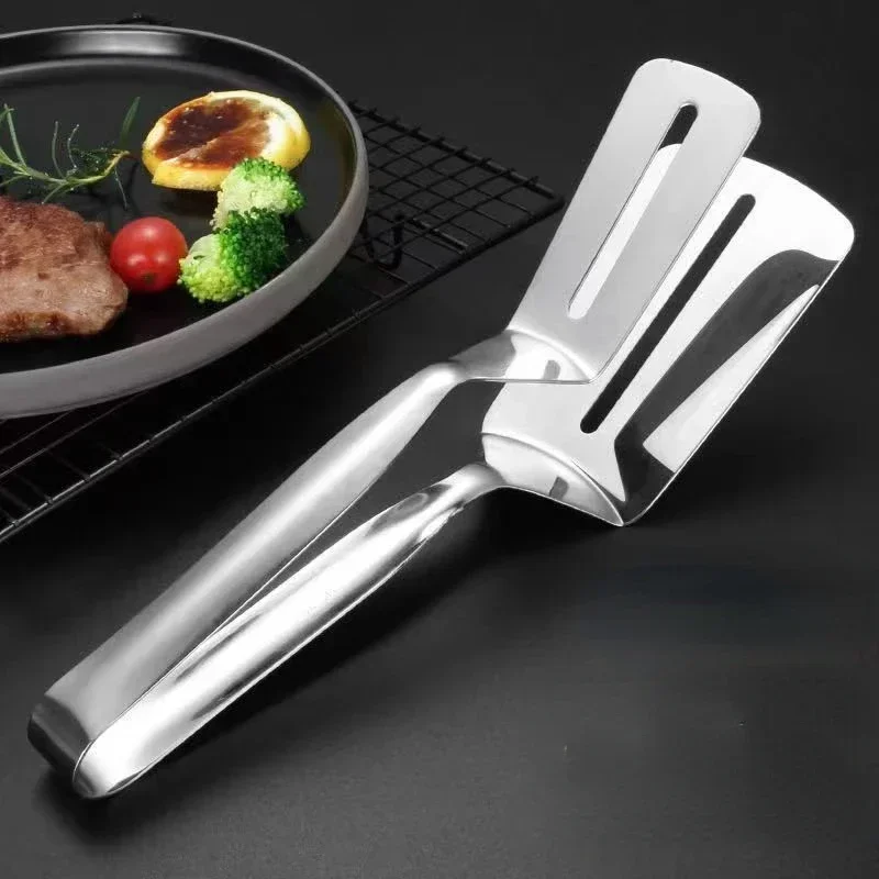 Stainless Steel Frying Shovel Clip Multifunctional Steak BBQ Tongs Frying Fish Spatula Clip Bread Clip Household Kitchen Items