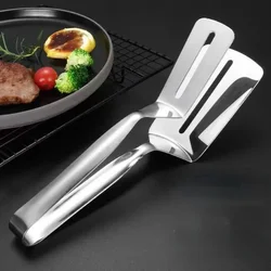Stainless Steel Frying Shovel Clip Multifunctional Steak BBQ Tongs Frying Fish Spatula Clip Bread Clip Household Kitchen Items