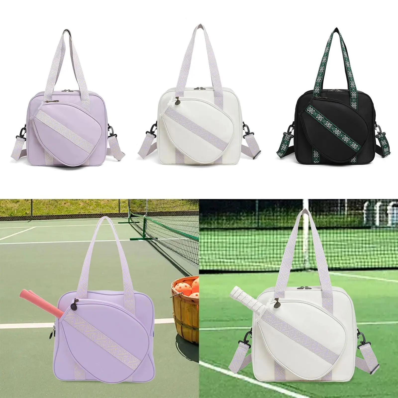 

Pickleball Bag, Large Sports Handbag Gym Bag and Adjustable Shoulder Strap, Pickleball Tote Tennis Tote