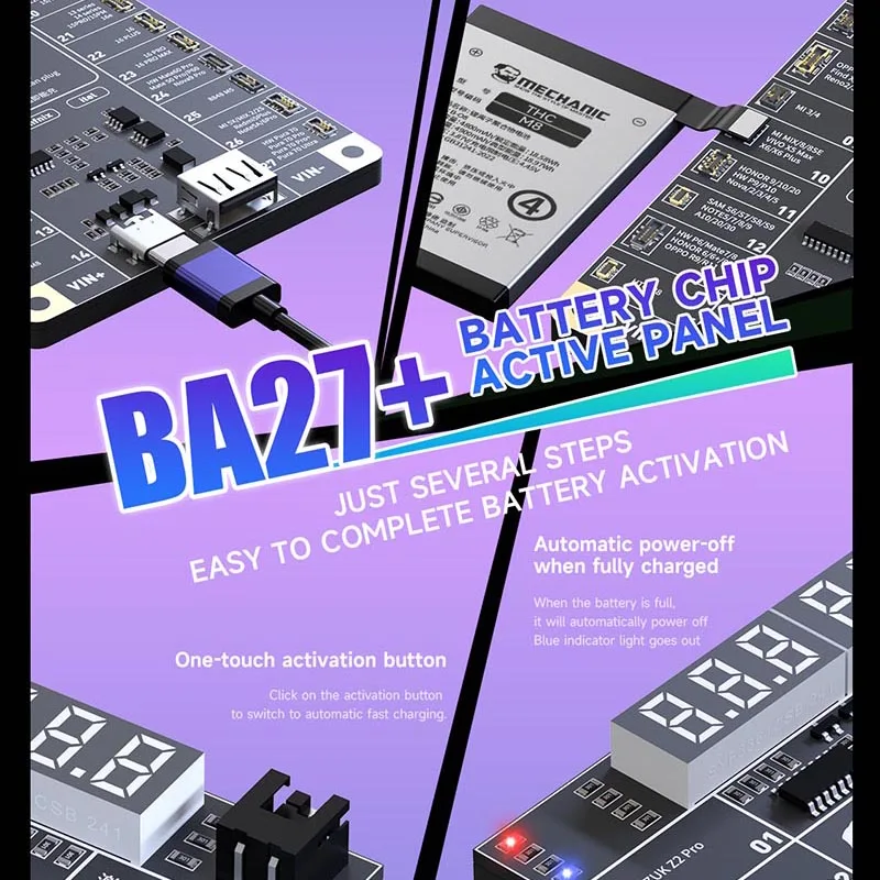 Mechaniker BA27+ Batterie Chip Active Panel für Telefon 6-16 Serie Android Schnellladung Batterie Aktivierung Erkennung Board Werkzeuge