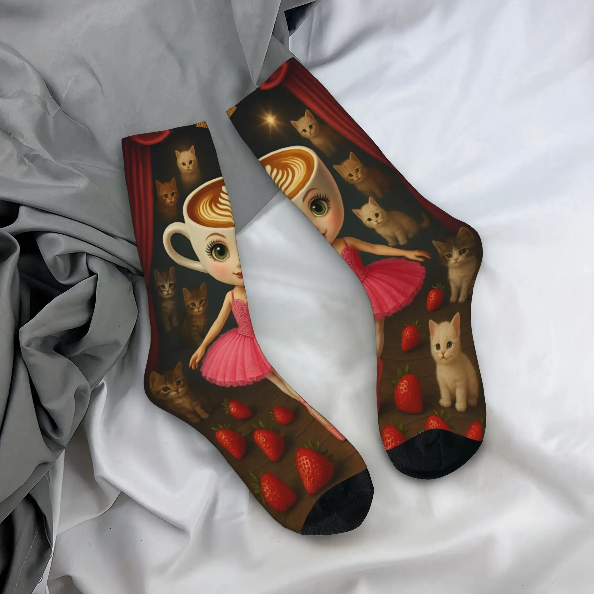balerina capuchina thug thug thug sahur Middle Socks for Women Men Merchandise All Season  Super Soft Crew Socks Non-slip