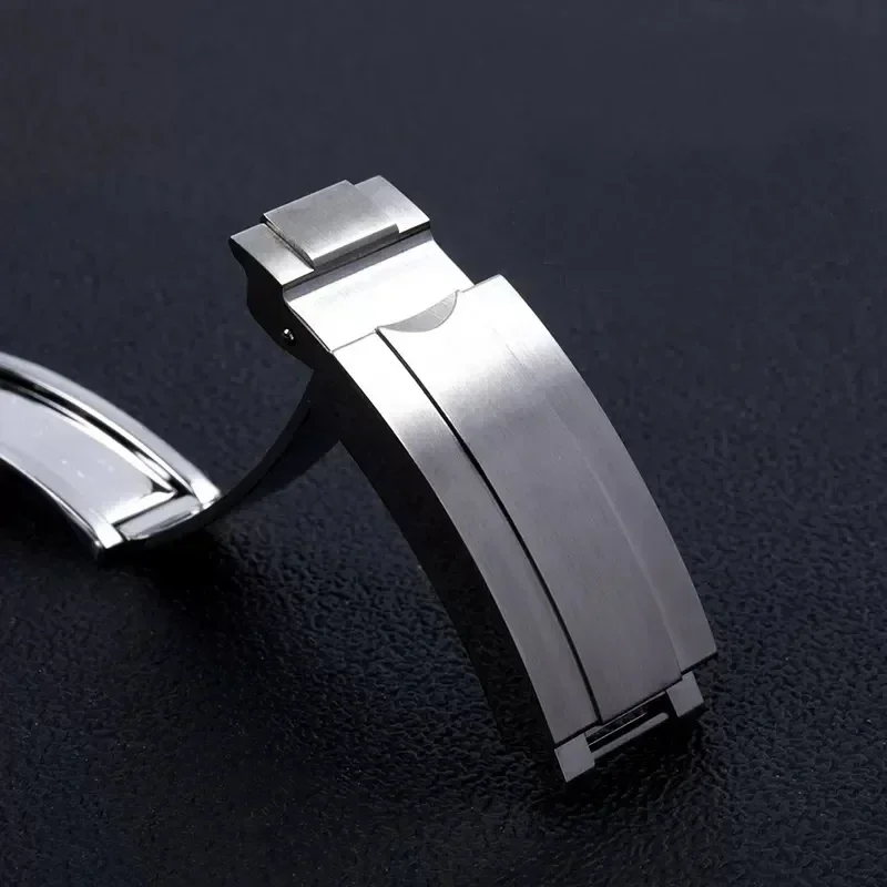904L الصلب للطي مشبك الإنزلاق قفل صالح لرولكس الغواصة Oysterflex دايتونا GMT حزام (استيك) ساعة حزام نشر المشبك 9X9mm