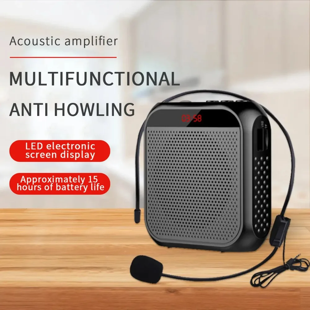 

Headworn Portable Loudspeaker Teacher Lecture Recorder Microphone Display Surround Sound Outdoor Speaker Player Voice Amplifier