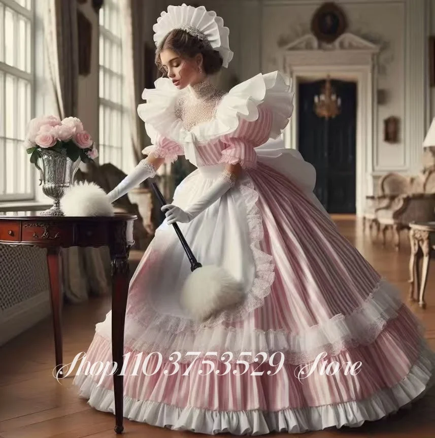 مخصص 18th القرن خمر الوردي الفيكتوري خادمة ثوب مسائي الدانتيل مشد حفلة تنكرية الكرة إليزابيث مناسبة خاصة الكرة ثوب #1