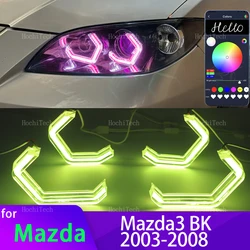 M4 style RGB Multi-colored APP control LED Angel Eyes for Mazda 3 Mazda3 BK sedan hatchback 2003-2008