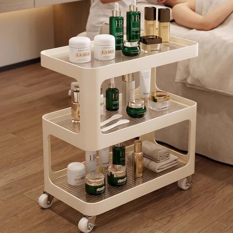 

Portable Trolley Beauty Salon Cart with Wheels Food Serving Cart Auxiliary Trolleys Spa Cosmetic Chariot Tool Trolly Cart
