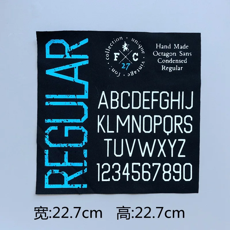 Large coat, decorative cloth label on the back of the bag, arm single screen glue printing label