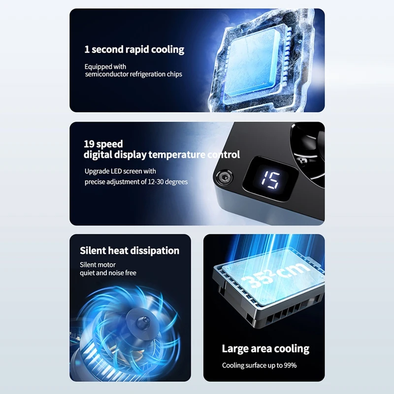 Nuovo dispositivo di raffreddamento della fotocamera radiatore silenzioso ventola di raffreddamento radiatore a semiconduttore in lega di alluminio per Canon Sony FUJIFILM ZV-E10 A7M4 R5 R7