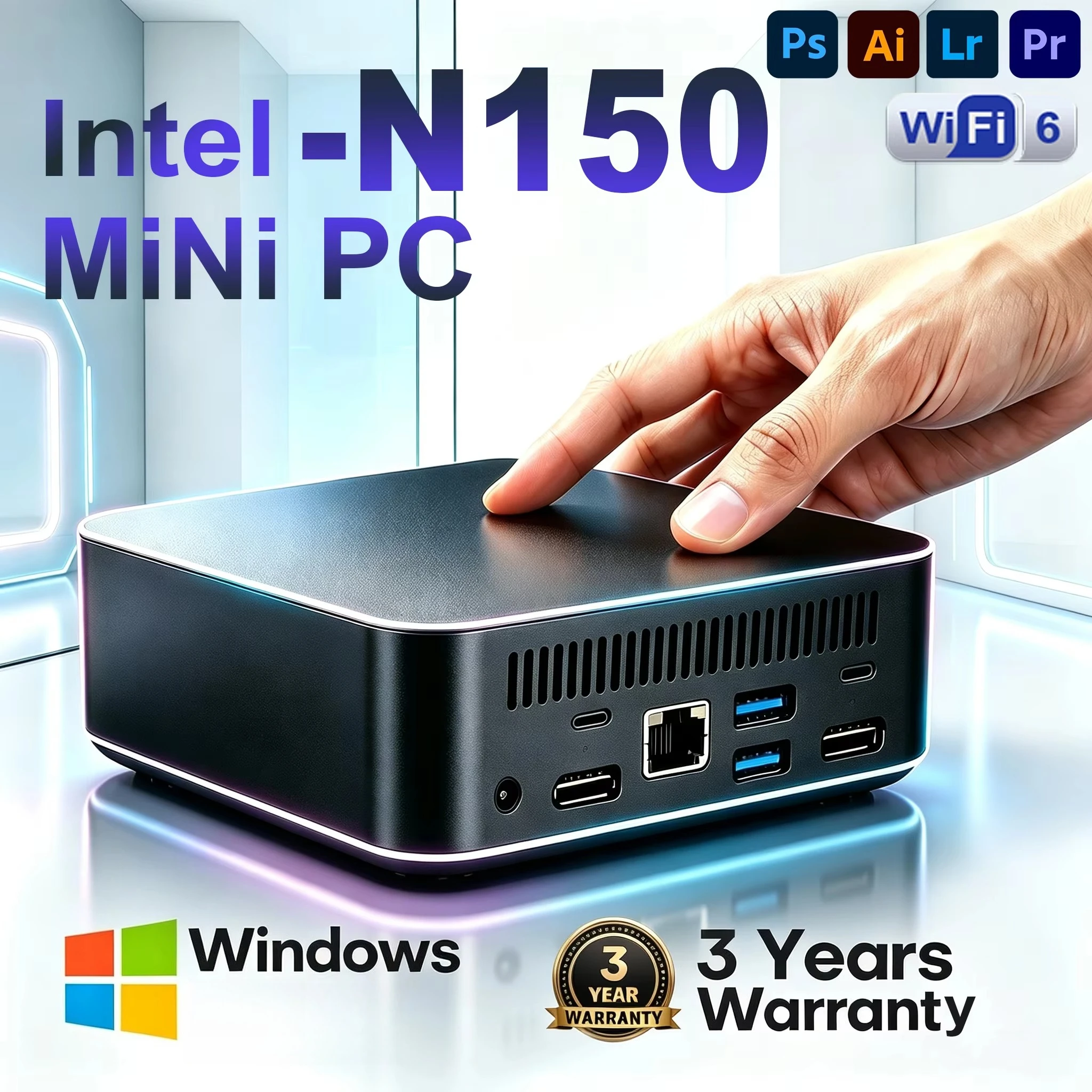 ポータブルミニpc、intel-n150搭載、windowsゲーミングpc、16gb-ram、1tb-2tb-ssd、ミニpc、オフィス用、ゲーマー向け、wi-fi6、bluetooth-52、デスクトップpc。