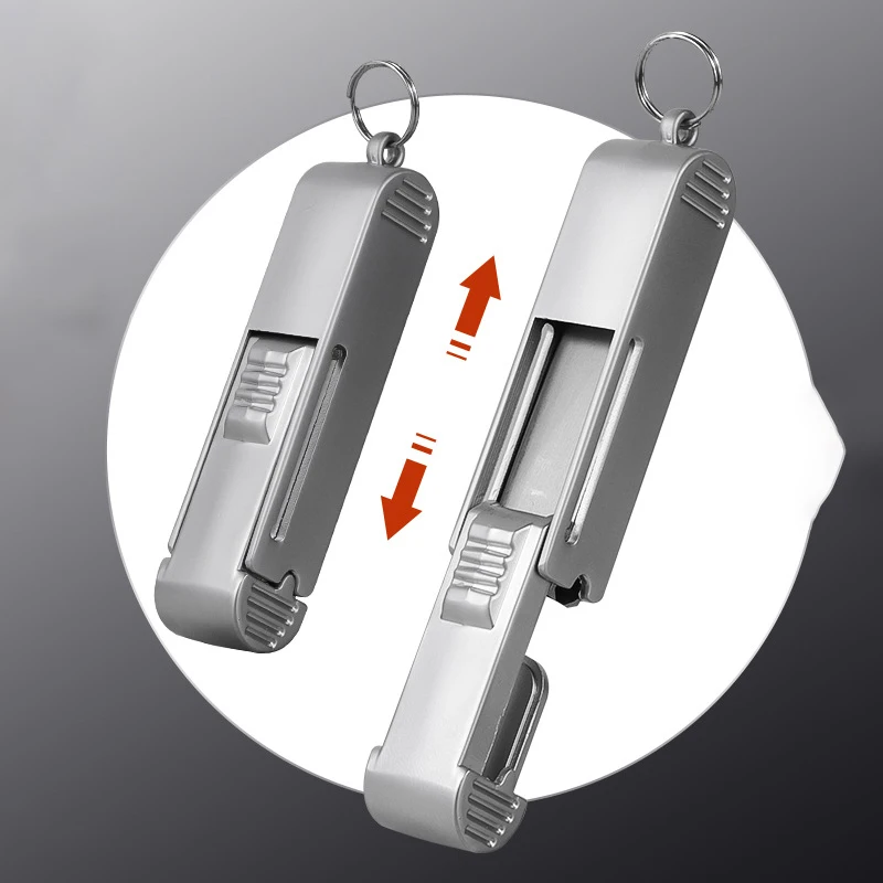 1Pcs Stainless Steel Anti-splash Nail Clippers Push-pull Style Nail Cutter Nail Toenail Trimming Tool Portable Keyring Pendant