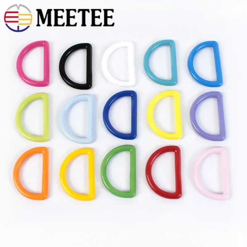 40/100Pcs 15/20/25/30/38mm Colorful Plastic D Ring Buckle Bag Strap Webbing Hook Backpack Chain Connector Clasp DIY Accessories