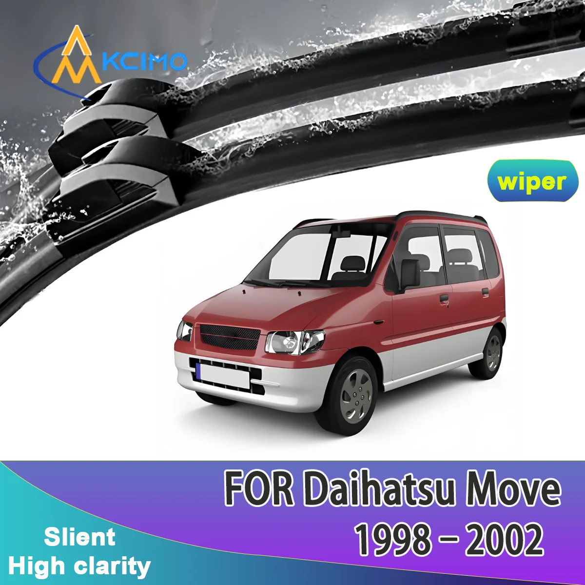 

2pcs Quality Front Wipers Silent Black Car Rain Brush Suitable for Daihatsu Move L900 1998-2002 Huali Happy Messenger Miles ZX40