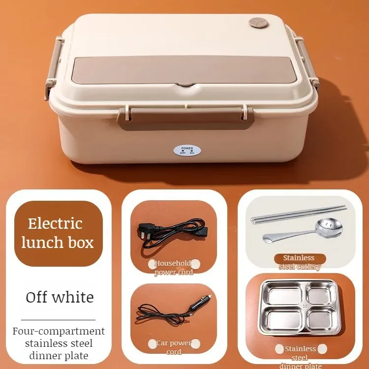 Electric lunch box food heater portable food heater car or household leak-proof 304 stainless steel liner with cloth