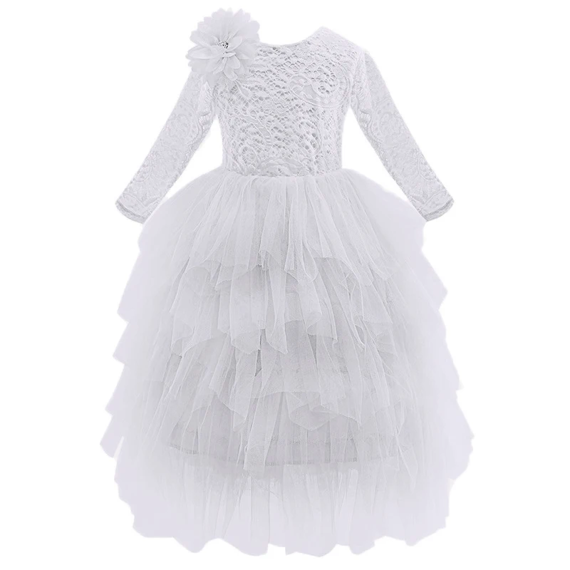 Wedding Girl Backless Lace Flower Princess Dress Baby Kids Floor Long Dresses Children Clothing Party Gown Vestidos Clothes