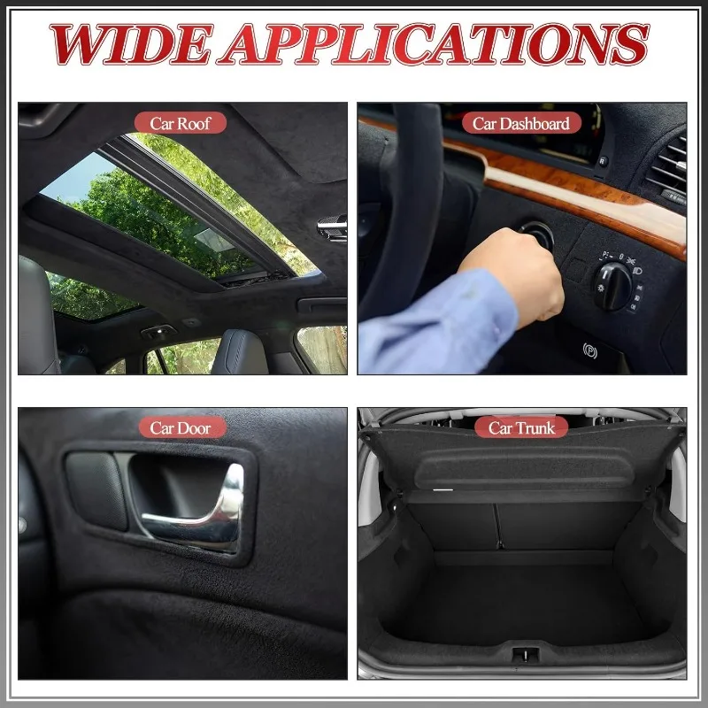 

Car Interior Suede Fabric Headliner Material Upholstery Cloth for Ceiling Workbench Pillar Door Trim No Foam No Adhesive Backing