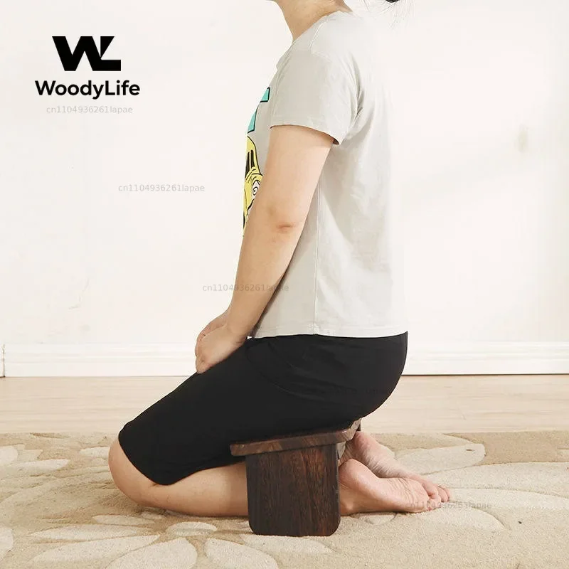 Solid Wood Meditation Stool Sitting Stool Worshiping Folding Stool Cushion Drinking Tea Kneeling  Kneeling Posture