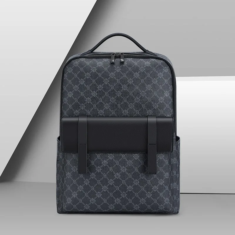 

Genuine Leather Backpack Men's Double Shoulder New Trendy Brand Laptop Student School Bag Teenage Male Backpacks Men Bagpack