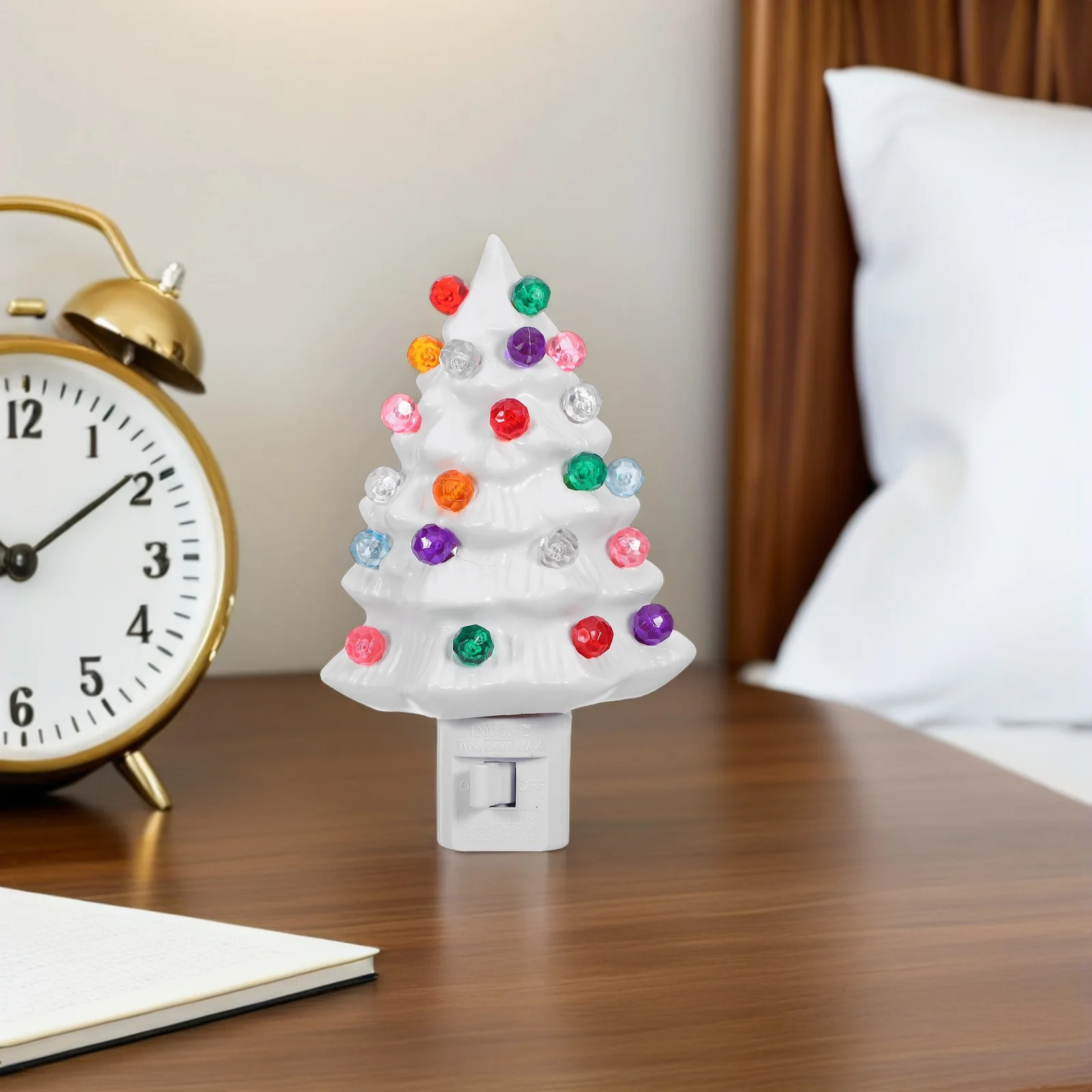 360 ° الدورية المكونات شجرة عيد الميلاد ضوء الليل الراتنج Led عطلة ديكور لينة توهج شجرة صغيرة على شكل مصباح مقاوم للماء لغرفة النوم #4