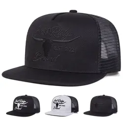 Unisex Bullhead Letter Embroidery Hip-hop Net Hats Spring Summer Outdoor Adjustable Casual Baseball Caps Sunscreen Hat